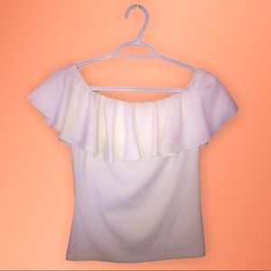 White off shoulder crop top shein